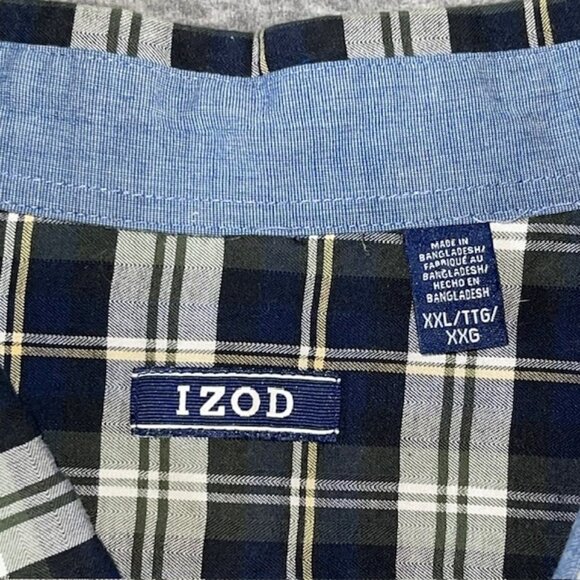 Izod Heritage Tartan Shirt Men's XXL 2XL Cotton Button Preppy Plaid Long Sleeve - Picture 3 of 10